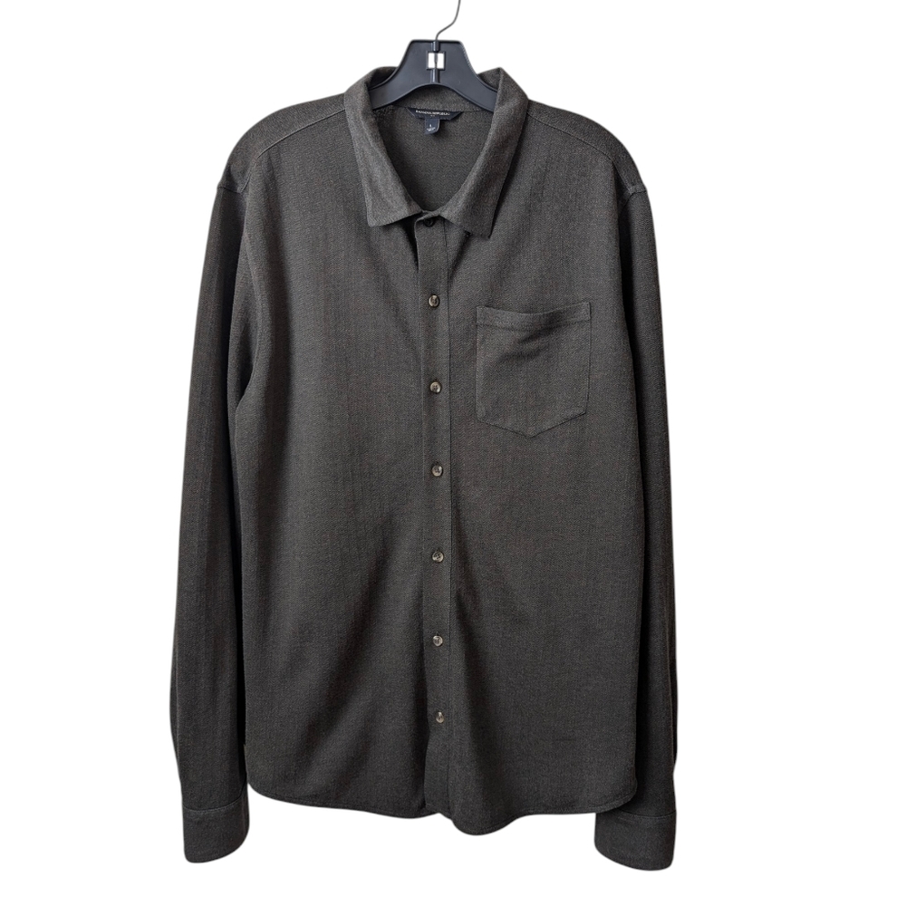 Banana Republic Factory Large Button Up Lightweight Flannel Vintage Olive Green